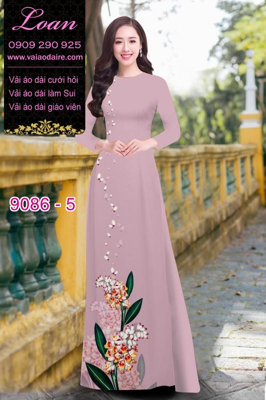 Vải áo dài hoa 3D