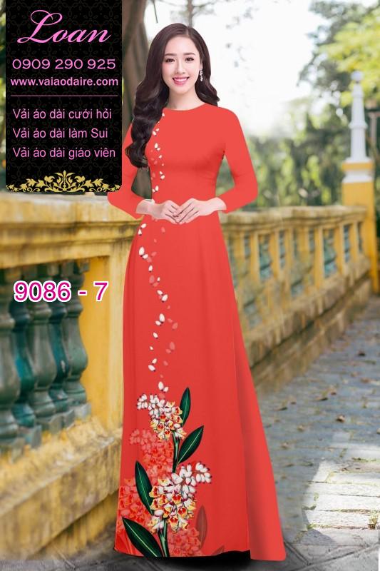 Vải áo dài hoa 3D