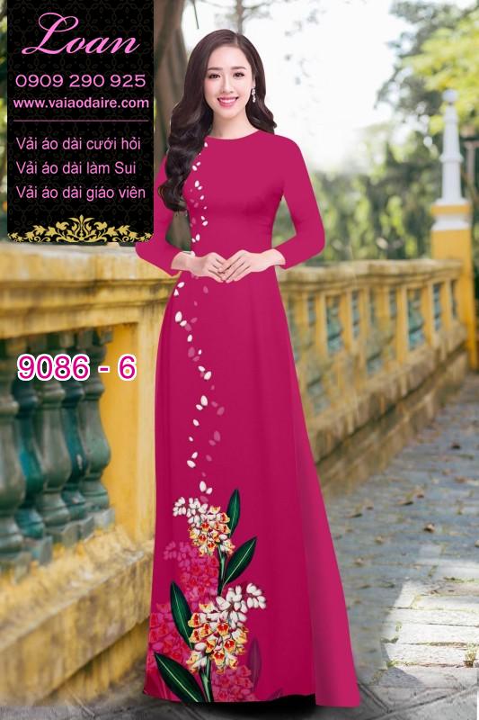 Vải áo dài hoa 3D
