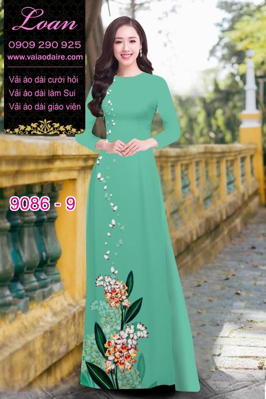 Vải áo dài hoa 3D