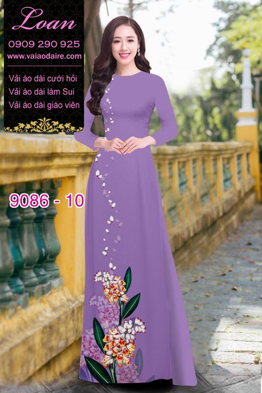 Vải áo dài hoa 3D