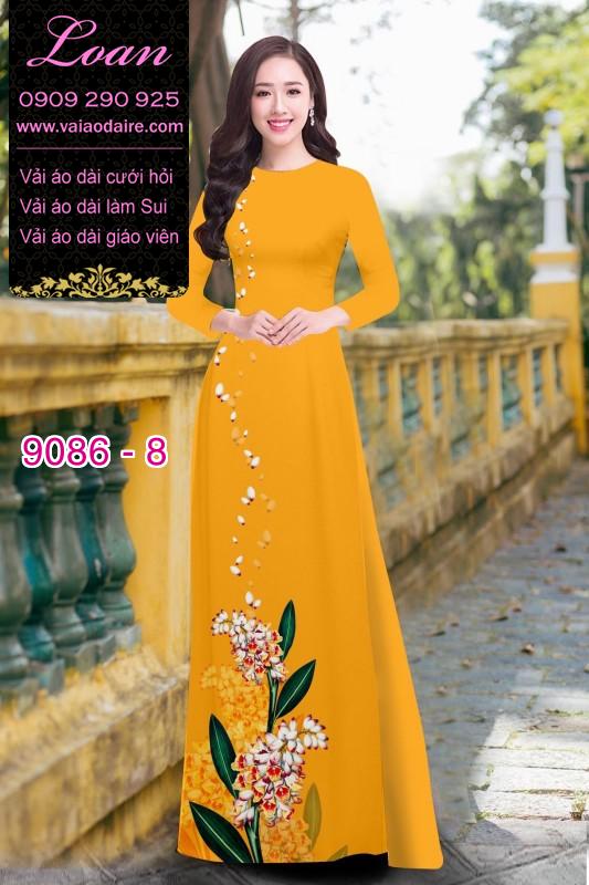 Vải áo dài hoa 3D