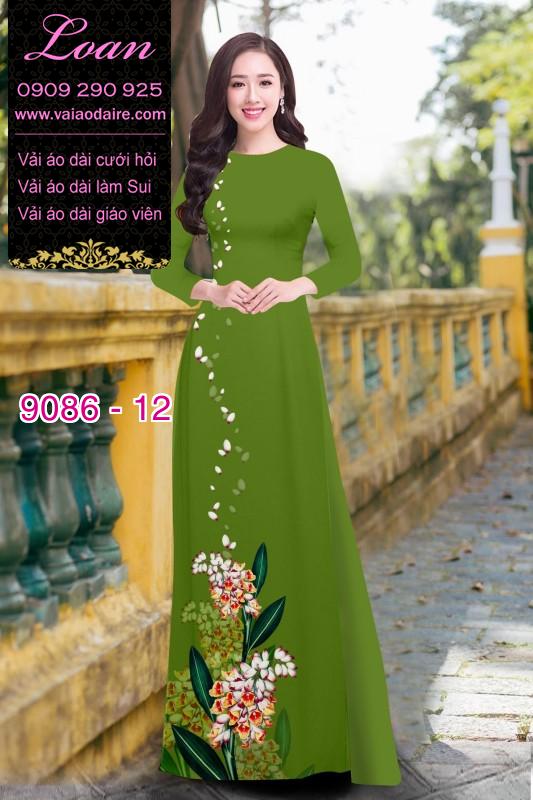Vải áo dài hoa 3D