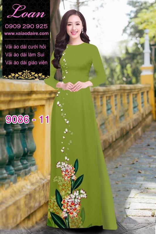 Vải áo dài hoa 3D