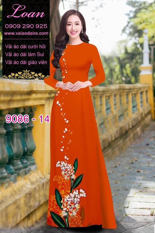 Vải áo dài hoa 3D