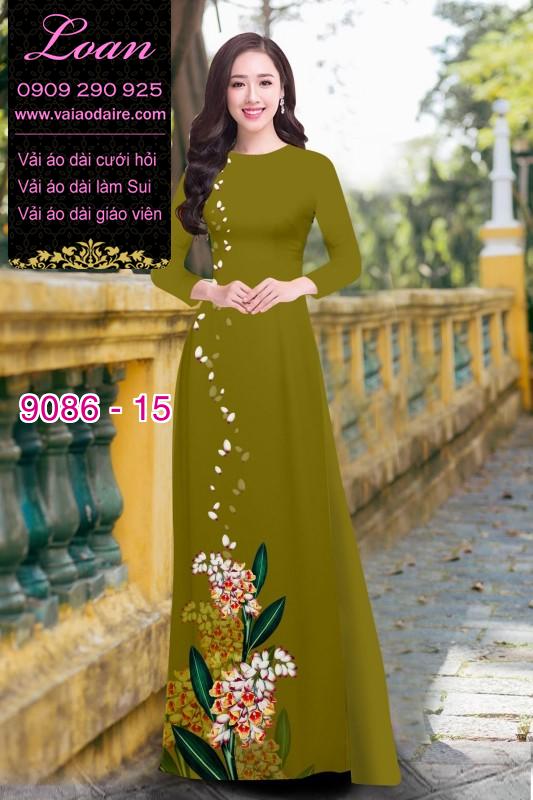 Vải áo dài hoa 3D