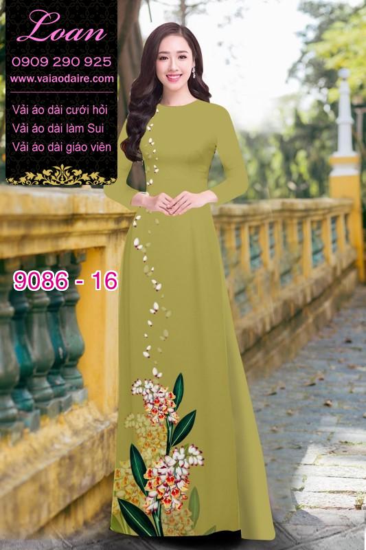 Vải áo dài hoa 3D
