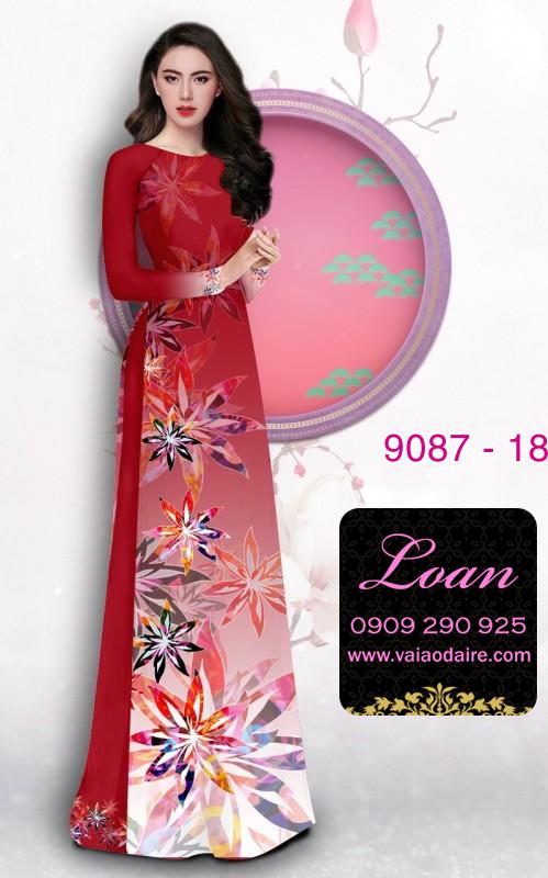 Vải áo dài hoa 3D