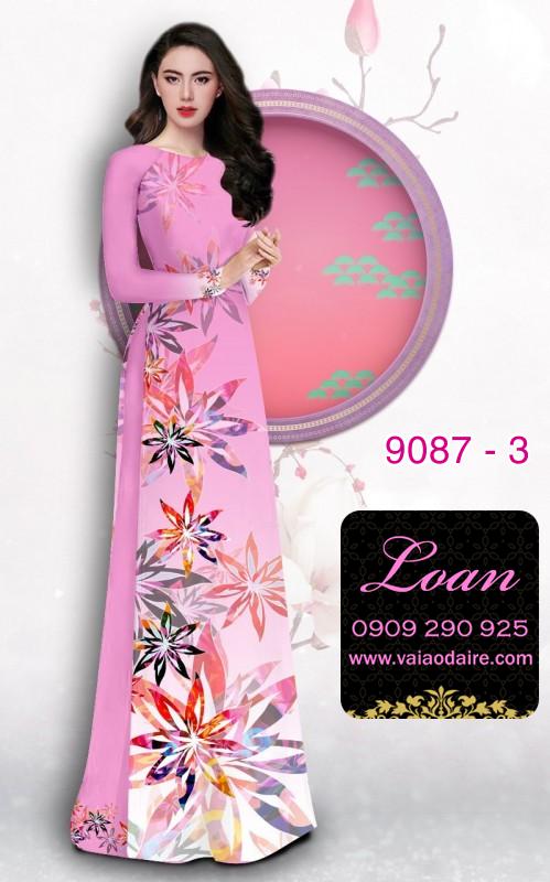 Vải áo dài hoa 3D