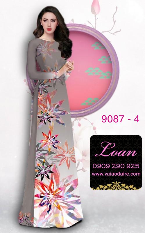 Vải áo dài hoa 3D