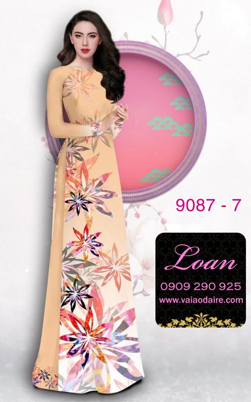 Vải áo dài hoa 3D