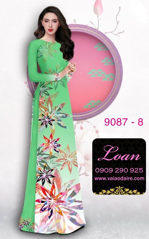 Vải áo dài hoa 3D