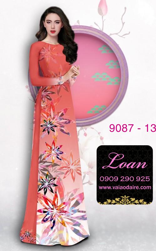 Vải áo dài hoa 3D