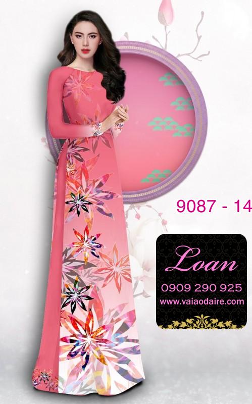 Vải áo dài hoa 3D