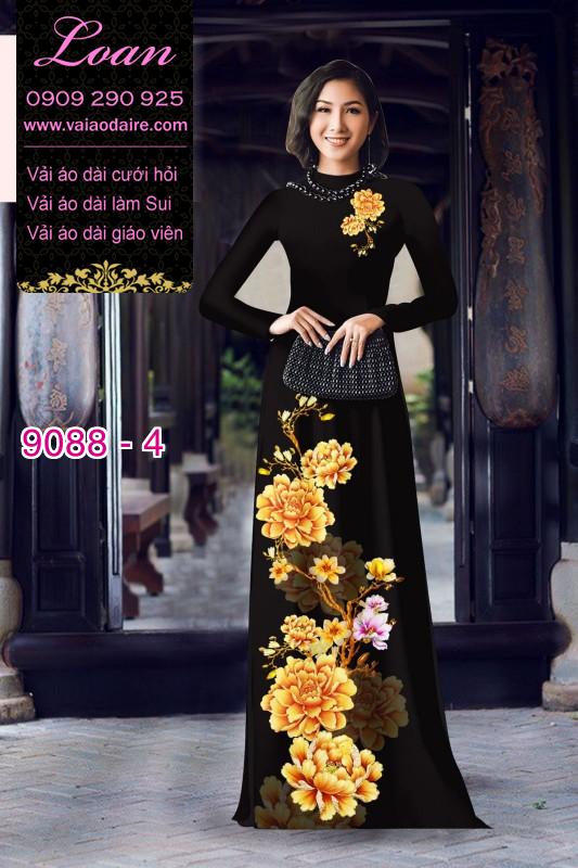 Vải áo dài hoa 3D