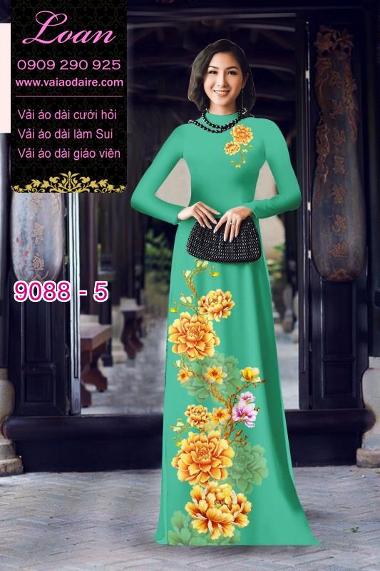 Vải áo dài hoa 3D