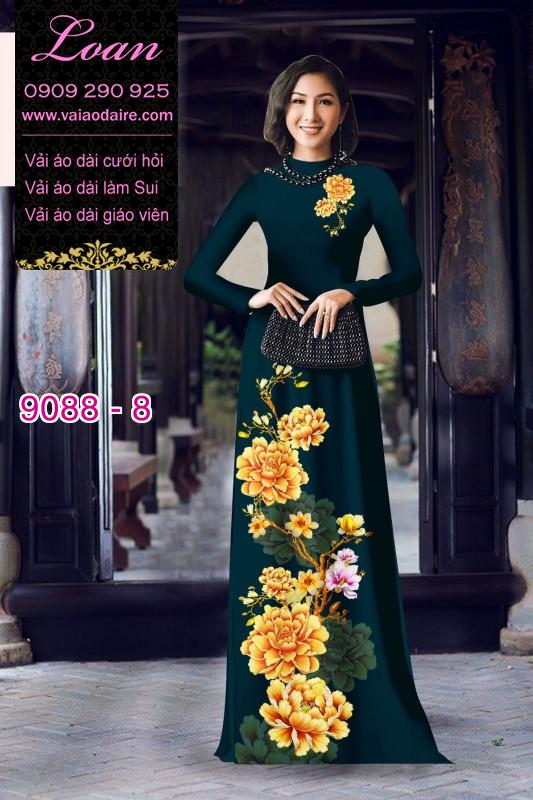 Vải áo dài hoa 3D