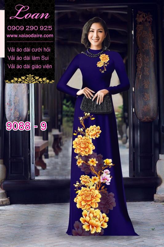 Vải áo dài hoa 3D