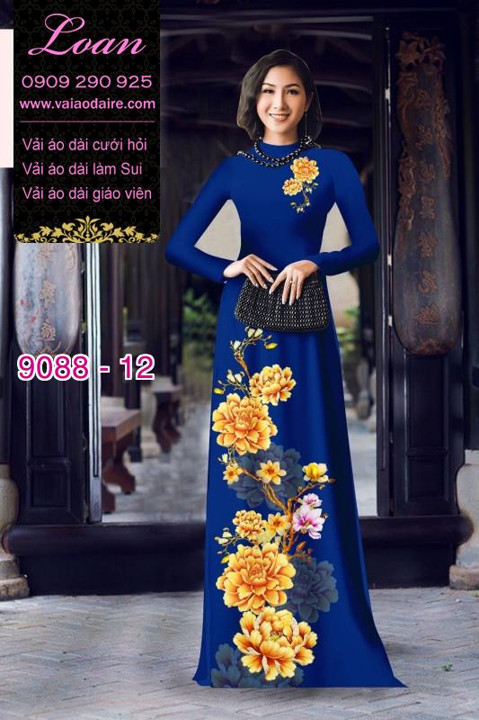 Vải áo dài hoa 3D