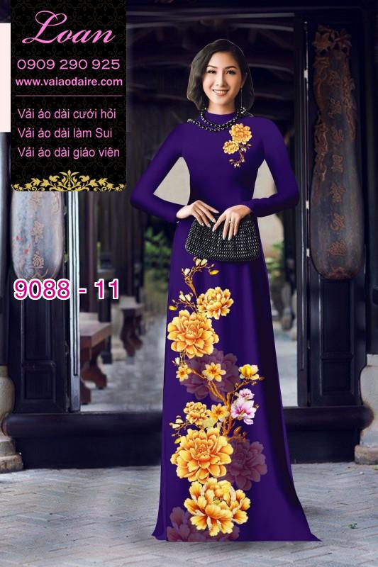 Vải áo dài hoa 3D