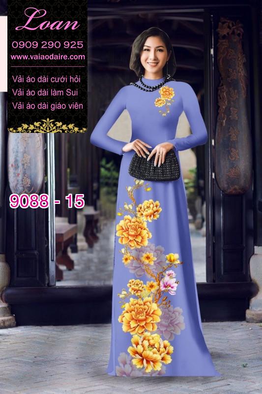Vải áo dài hoa 3D