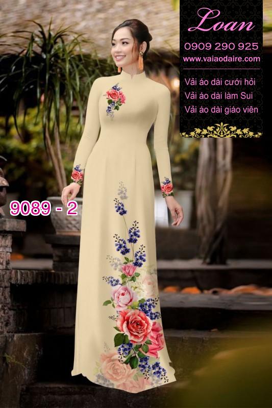 Vải áo dài hoa 3D