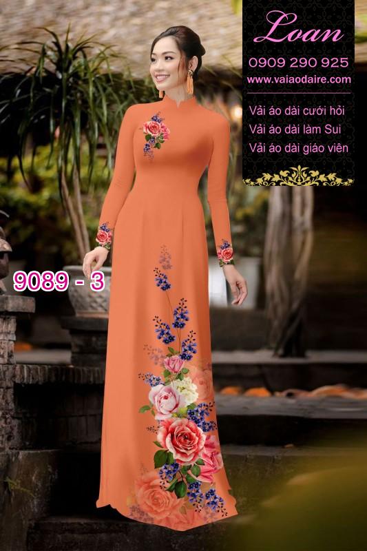 Vải áo dài hoa 3D