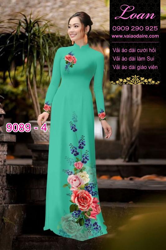 Vải áo dài hoa 3D