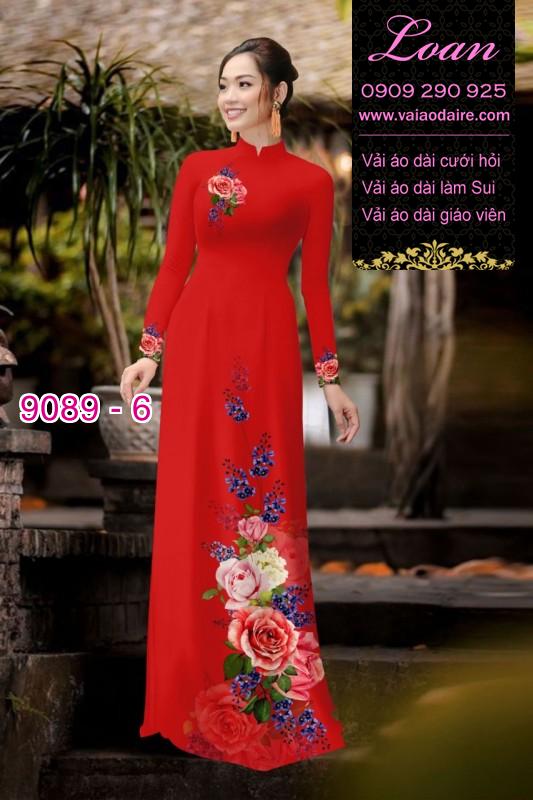 Vải áo dài hoa 3D