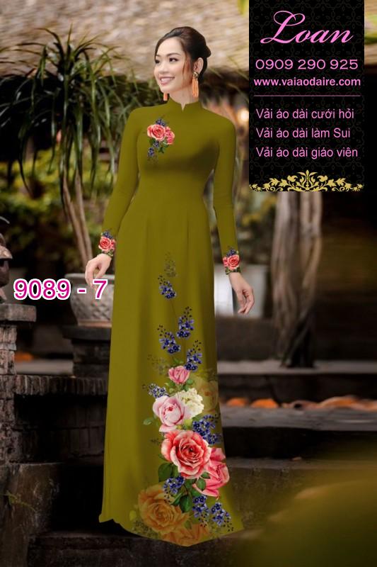Vải áo dài hoa 3D