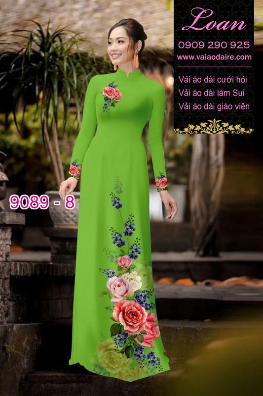 Vải áo dài hoa 3D