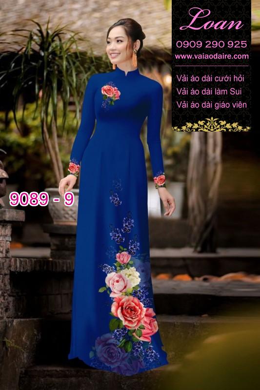 Vải áo dài hoa 3D