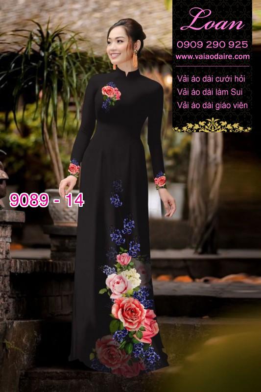 Vải áo dài hoa 3D