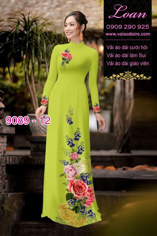 Vải áo dài hoa 3D
