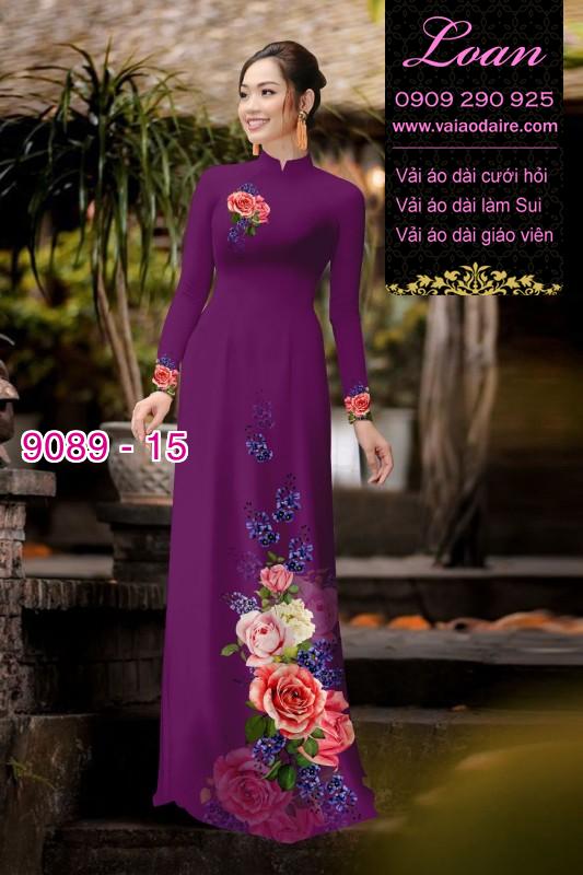Vải áo dài hoa 3D