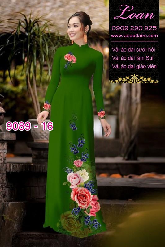 Vải áo dài hoa 3D