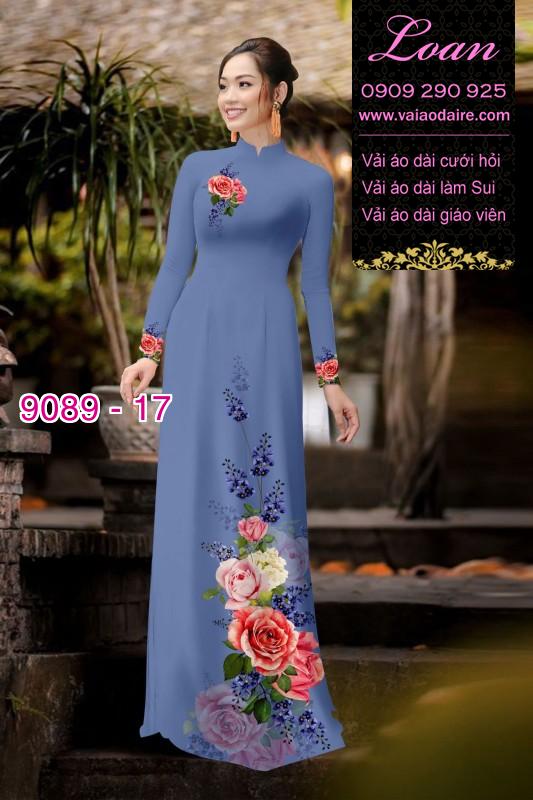 Vải áo dài hoa 3D