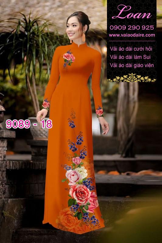 Vải áo dài hoa 3D