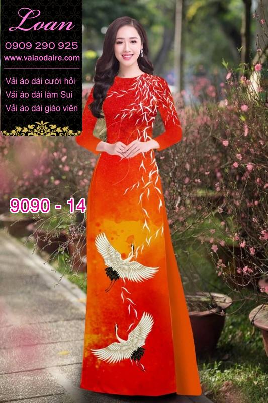 Vải áo dài chim Hạc