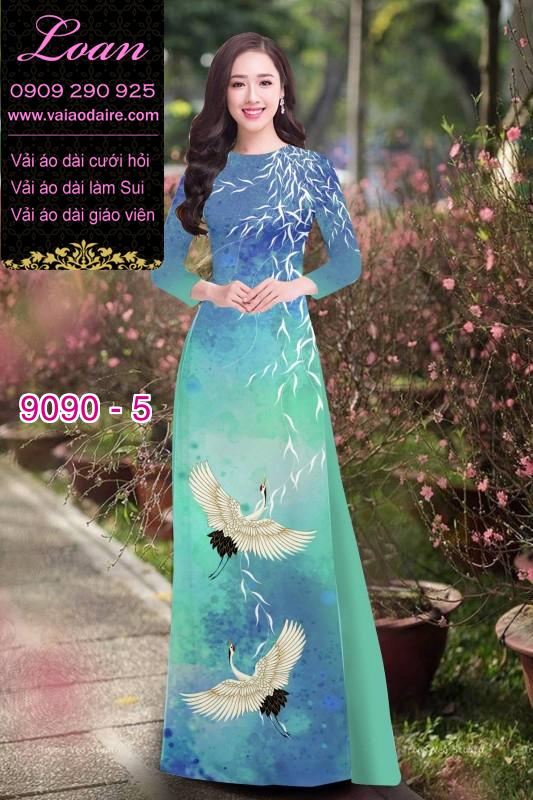 Vải áo dài chim Hạc