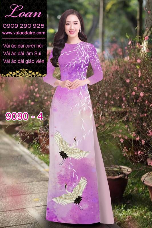 Vải áo dài chim Hạc