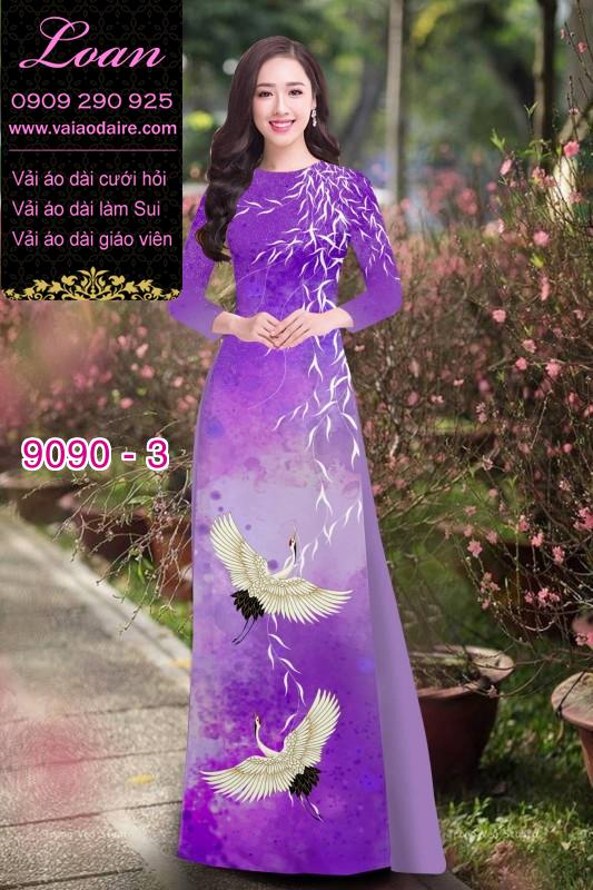 Vải áo dài chim Hạc