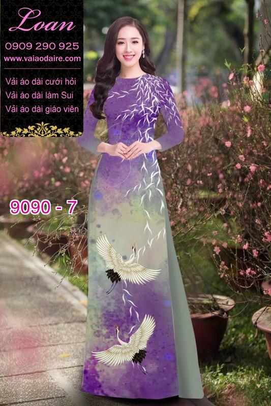 Vải áo dài chim Hạc