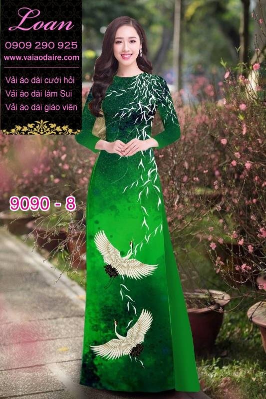 Vải áo dài chim Hạc