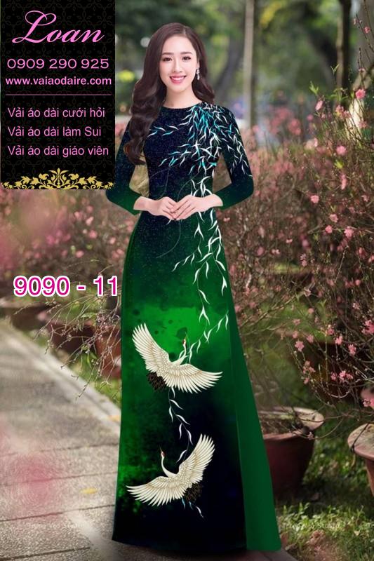 Vải áo dài chim Hạc