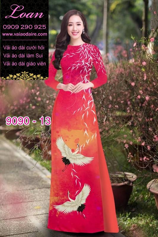Vải áo dài chim Hạc