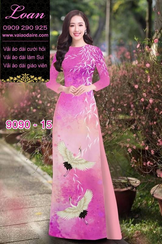 Vải áo dài chim Hạc