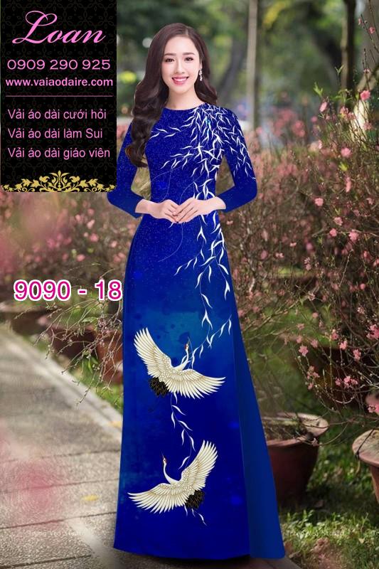 Vải áo dài chim Hạc