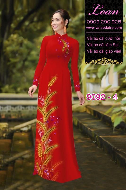 Vải áo dài hình bông lúa