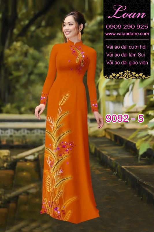 Vải áo dài hình bông lúa